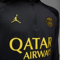 Nike Paris St. Germain X Jordan Strike Langarm-Fussballoberteil schwarz/gelb