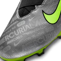Nike Mercurial Air Zoom Vapor 15 Academy XXV FG Kinderfußballschuh silber/neongelb