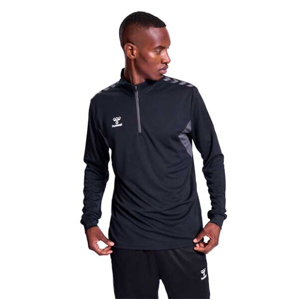 Hummel Authentic Half-Zip Sweatshirt schwarz/grau M
