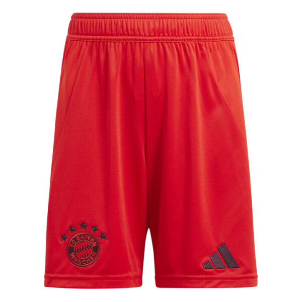 adidas FC Bayern München Heimshorts Kinder 2024/25 rot/schwarz 164