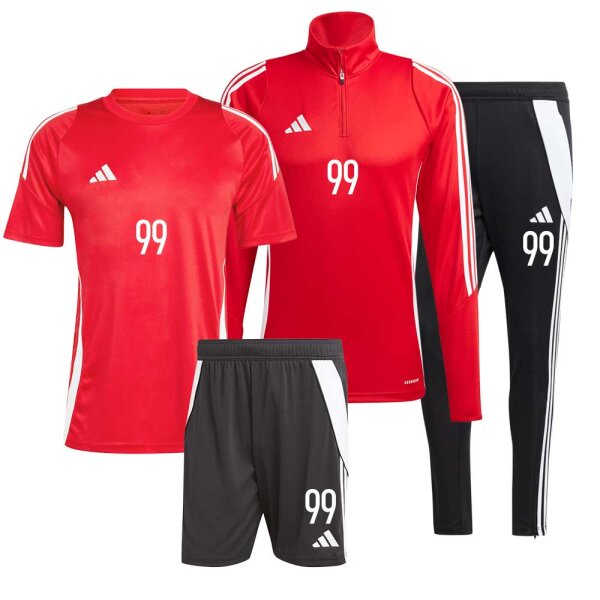 adidas Tiro Trainingsset 4-teilig rot/schwarz S