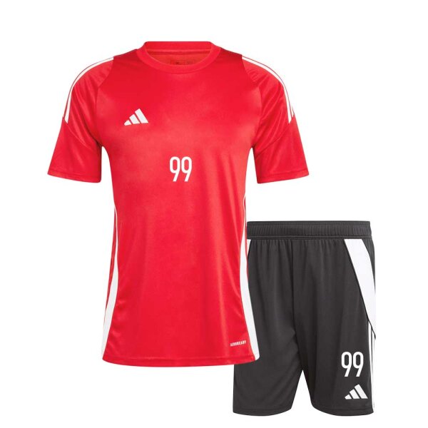 adidas Tiro Trainingsset 2-teilig kurzarm rot/schwarz L