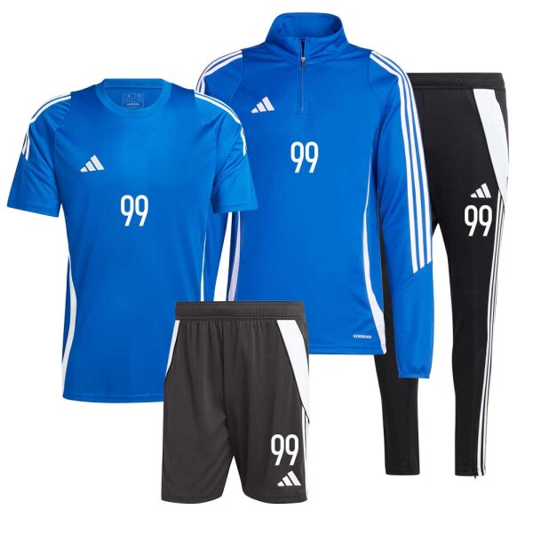 adidas Tiro Trainingsset 4-teilig blau/schwarz S