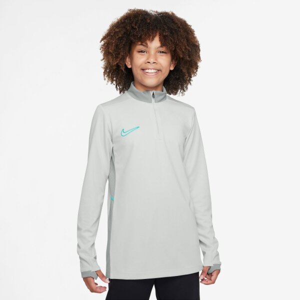 Nike Dri-FIT Academy 25 langarm-Fußballoberteil Kinder grau/türkis 137-147