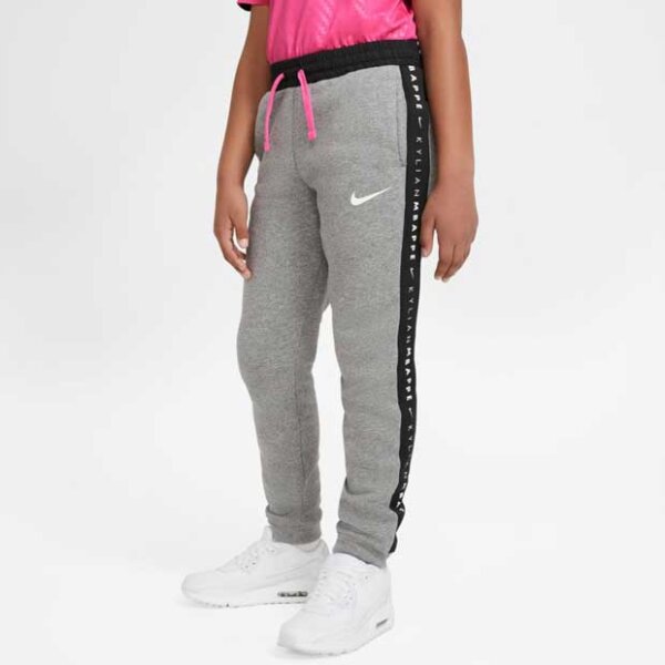 Nike Kylian Mbappe Hybrid Fleece Hose Kinder grau/schwarz