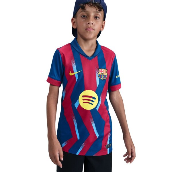 Nike FC Barcelona Stadium 4th Trikot 2025/26 Kinder blau/rot