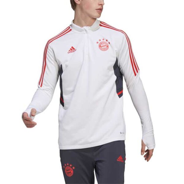 adidas FC Bayern München langarm-Trainingsoberteil weiß/rot