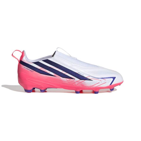 adidas F50 Hyperfast League Laceless FG/MG Kinderfußballschuh weiß/pink