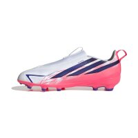 adidas F50 Hyperfast League Laceless FG/MG Kinderfußballschuh weiß/pink