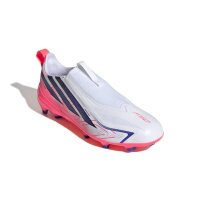 adidas F50 Hyperfast League Laceless FG/MG Kinderfußballschuh weiß/pink