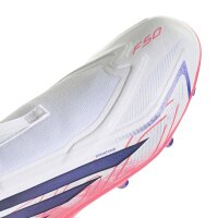 adidas F50 Hyperfast League Laceless FG/MG Kinderfußballschuh weiß/pink